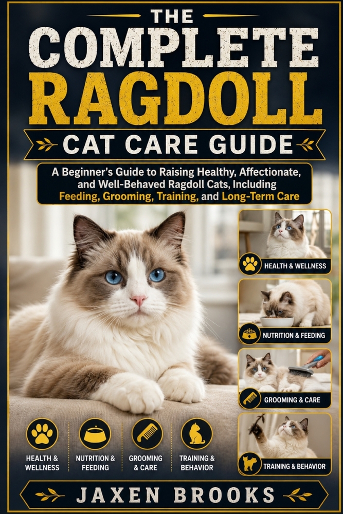 The Complete Ragdoll Cat Care Guide: A Beginner's Guide to Raising Healthy, Affectionate, and Well-Behaved Ragdoll Cats, Including Feeding, Grooming, cover