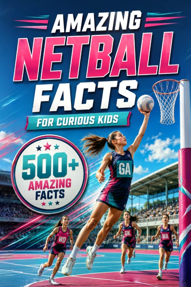 Amazing Netball Facts For Curious Kids: 500+ Amazing Facts About Netball History, Rules, Positions, Equipment, World Records, Skills, Teamwork & More cover