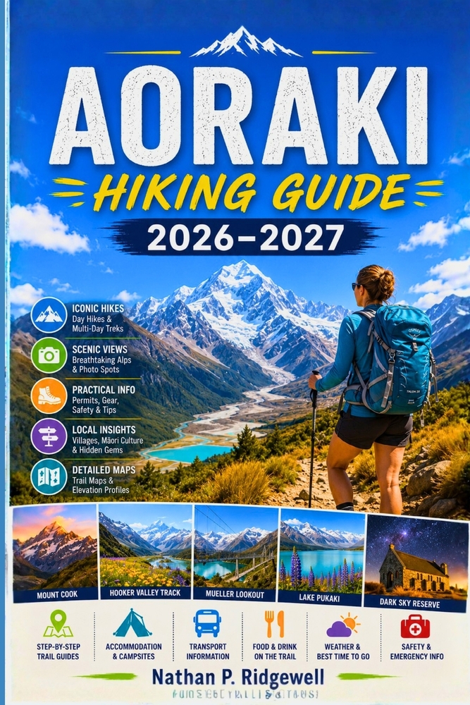 Aoraki Hiking Guide 2026-2027: Trails, Alpine Routes, Scenic Walks, Maps, Safety Tips, Wildlife, Adventure Planning cover