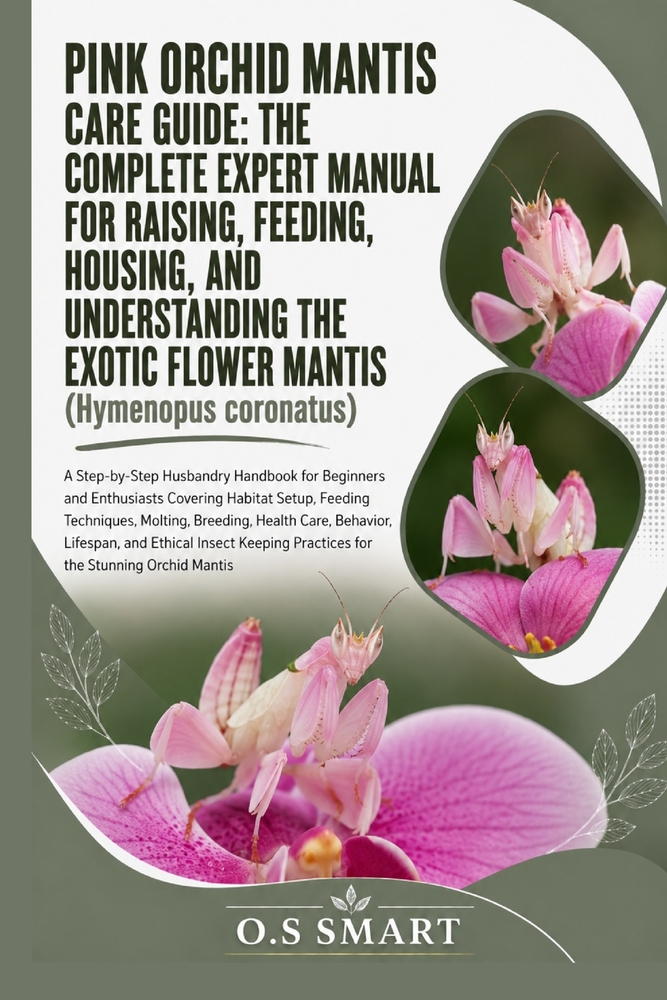 Pink Orchid Mantis Care Guide: The Complete Expert Manual for Raising, Feeding, Housing, and Understanding the Exotic Flower Mantis (Hymenopus coronat cover