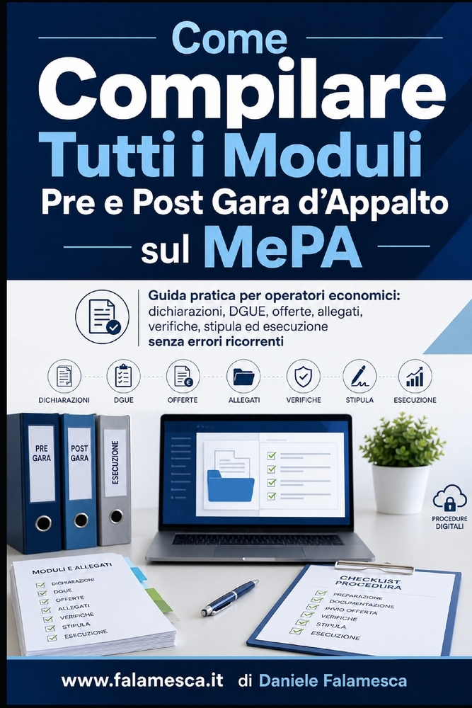 Come Compilare Tutti i Moduli Pre e Post Gara d'Appalto sul MePA: Guida pratica per operatori economici: dichiarazioni, DGUE, offerte, allegati, verif cover