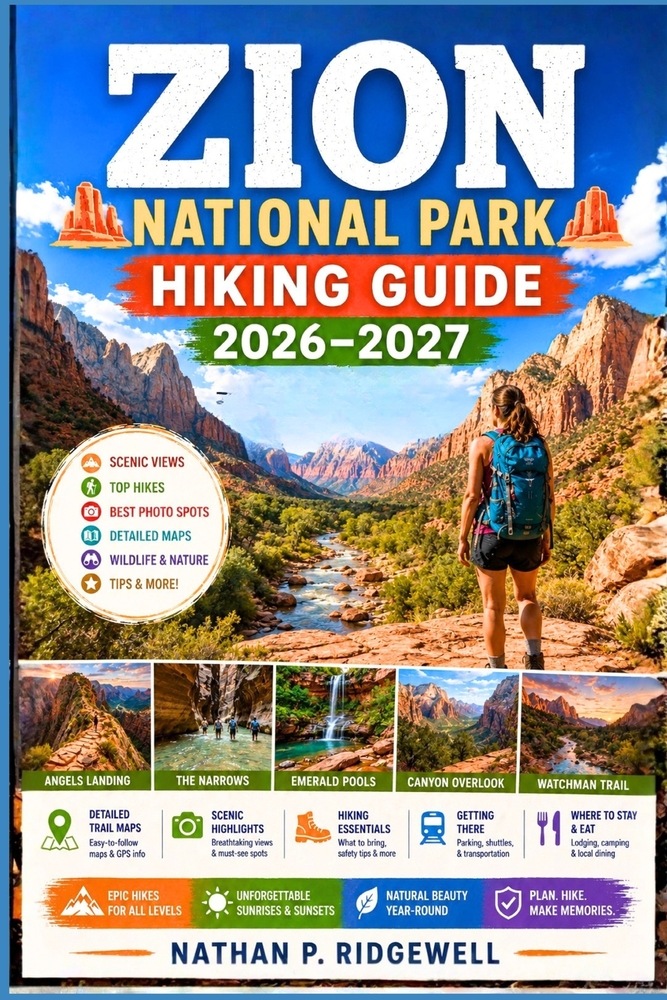 Zion National Park Hiking Guide 2026-2027: Walking Trails, Scenic Routes, Detailed Maps, Safety Tips, Wildlife, Local Insights, Trip Planning cover