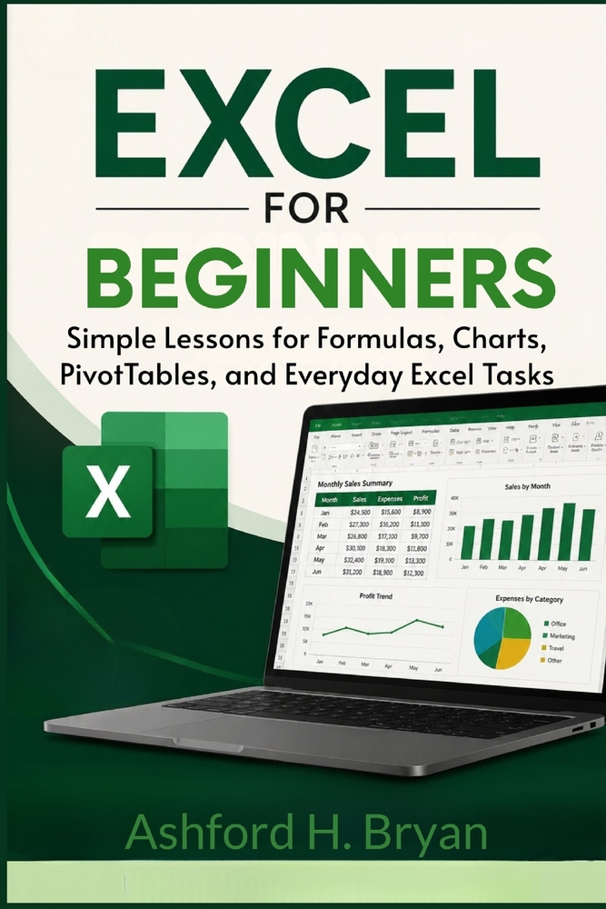 Excel for Beginners: Simple Lessons for Formulas, Charts, PivotTables, and Everyday Excel Tasks cover