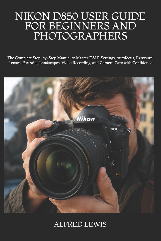 Nikon D850 User Guide for Beginners and Photographers: The Complete Step-by-Step Manual to Master DSLR Settings, Autofocus, Exposure, Lenses, Portrait cover