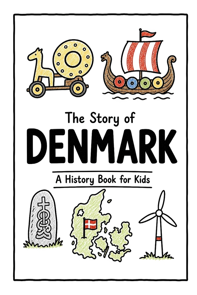 The Story of Denmark - A History Book for Kids: A Fun, Educational, and Illustrated Journey Through Danish History for Children and Curious Minds cover