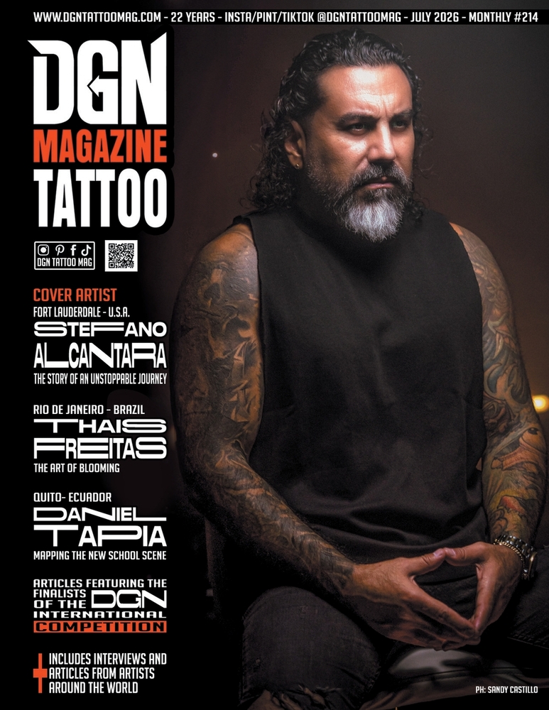 DGN Tattoo Magazine - Stefano Alcantara - Issue #214: Likewise, this special issue features articles by artists from diverse backgrounds and introduce cover