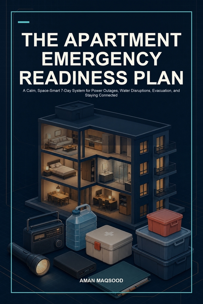 The Apartment Emergency Readiness Plan: A Calm, Space-Smart 7-Day System for Power Outages, Water Disruptions, Evacuation, and Staying Connected cover