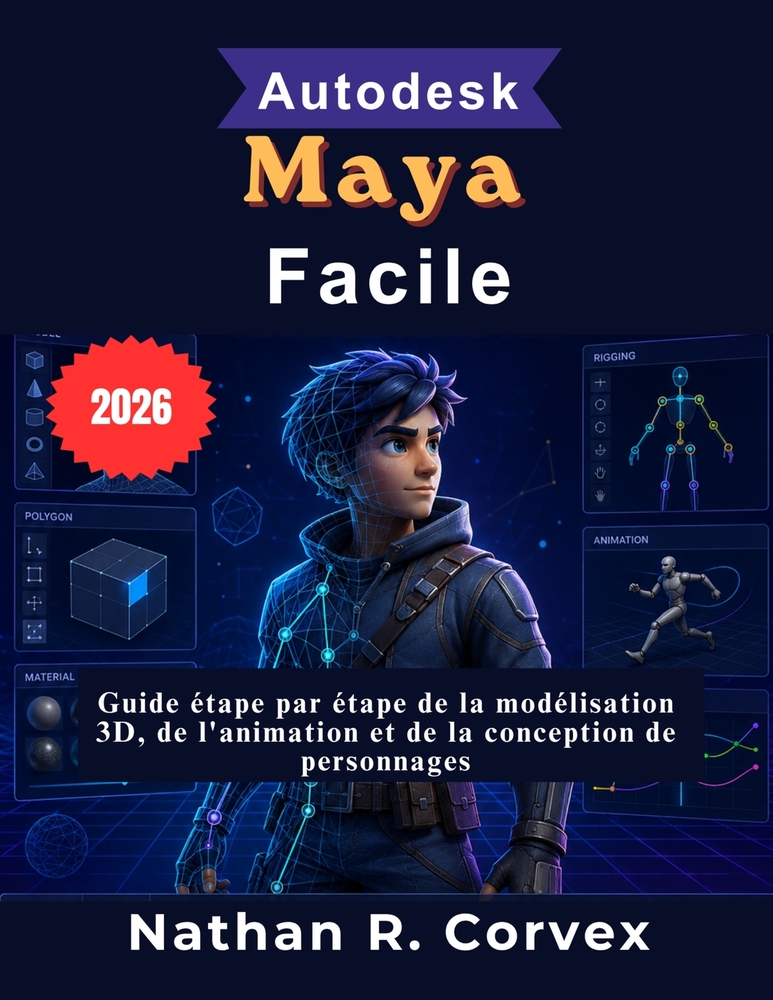Autodesk Maya Facile: Guide étape par étape de la modélisation 3D, de l'animation et de la conception de personnages cover