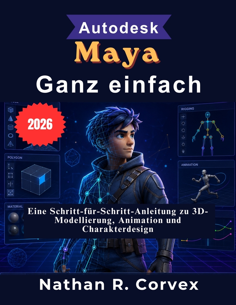 Autodesk Maya Ganz einfach: Eine Schritt-für-Schritt-Anleitung zu 3D-Modellierung, Animation und Charakterdesign cover