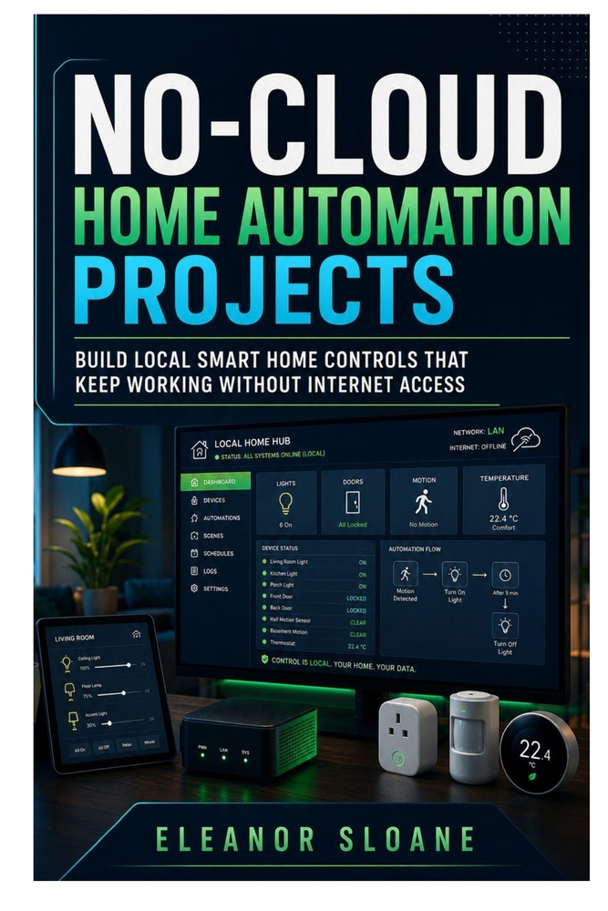 No-Cloud Home Automation Projects: Build Local Smart Home Controls That Keep Working Without Internet Access cover