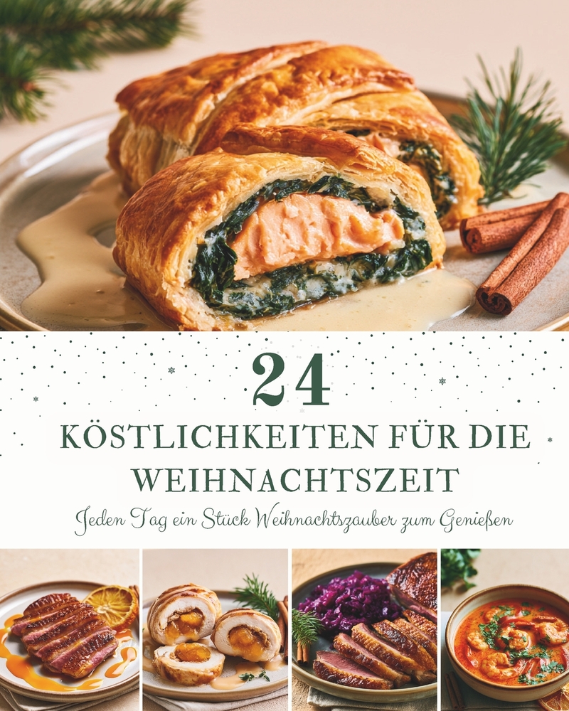 24 Köstlichkeiten für die Weihnachtszeit: Ein Adventskalender mit 24 süßen Rezepten für die Weihnachtszeit - Liebevoll backen, festliche Aromen genieß cover