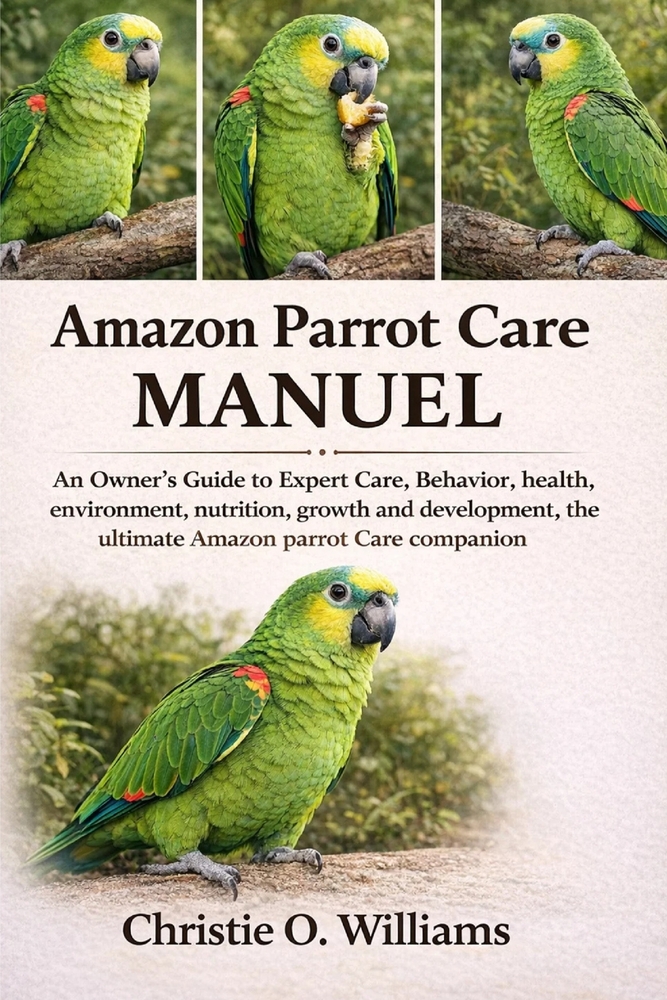 Amazon parrot care Manuel: An Owner's Guide to Expert Care, Behavior, health, environment, nutrition, growth and development, the ultimate Amazon parr cover