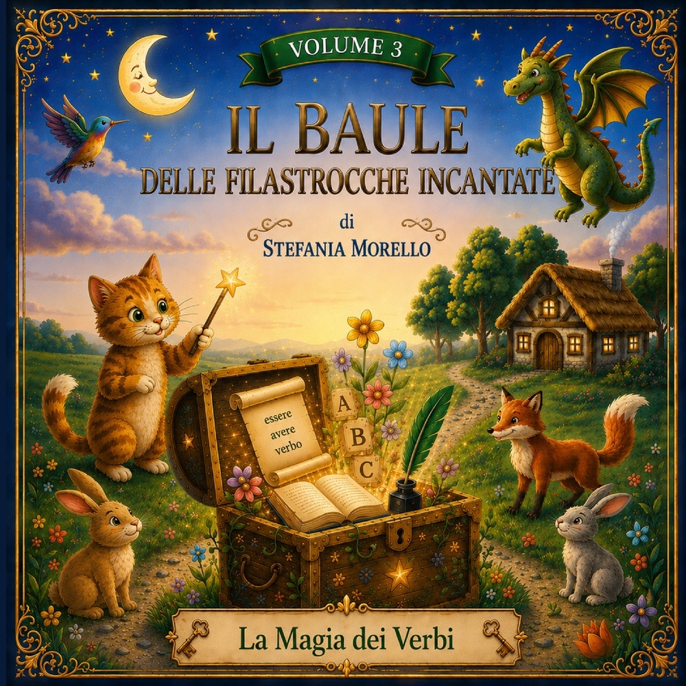 Il Baule delle Filastrocche Incantate - La Magia dei Verbi: Un percorso educativi tra filastrocche, attività e video animati cover