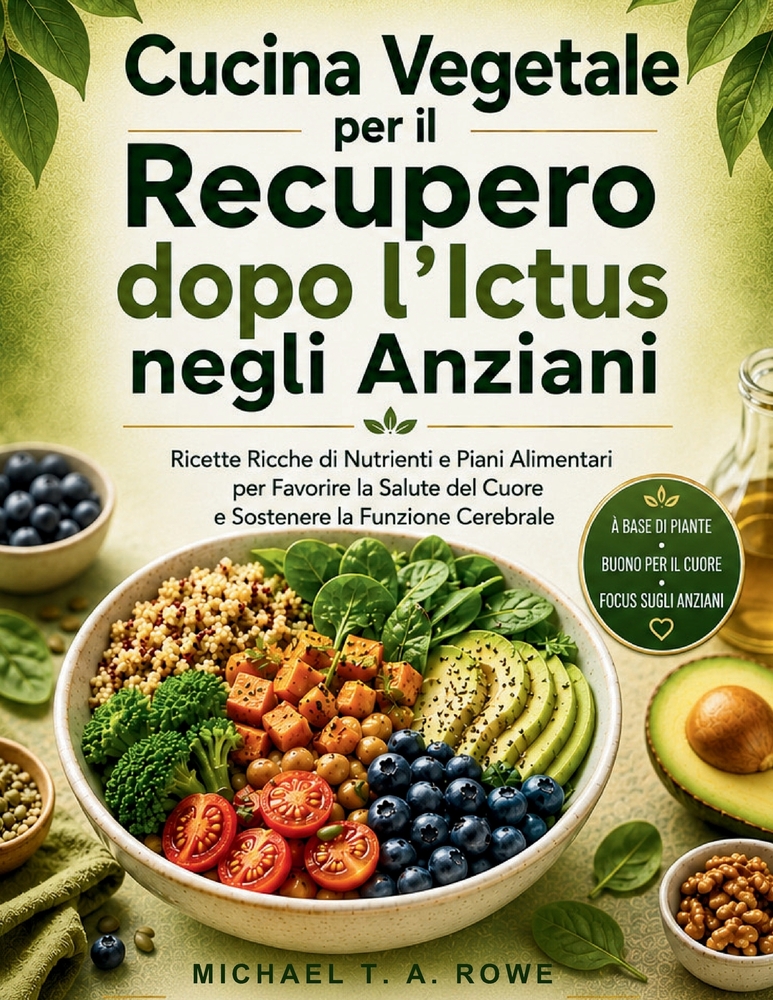 Cucina Vegetale per il Recupero dopo l'Ictus negli Anziani: Ricette Ricche di Nutrienti e Piani Alimentari per Favorire la Salute del Cuore e Sostener cover