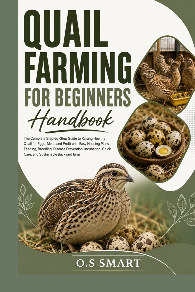 Quail Farming for Beginners: The Complete Step-by-Step Guide to Raising Healthy Quail for Eggs, Meat, and Profit with Easy Housing Plans, Feeding, Bre cover