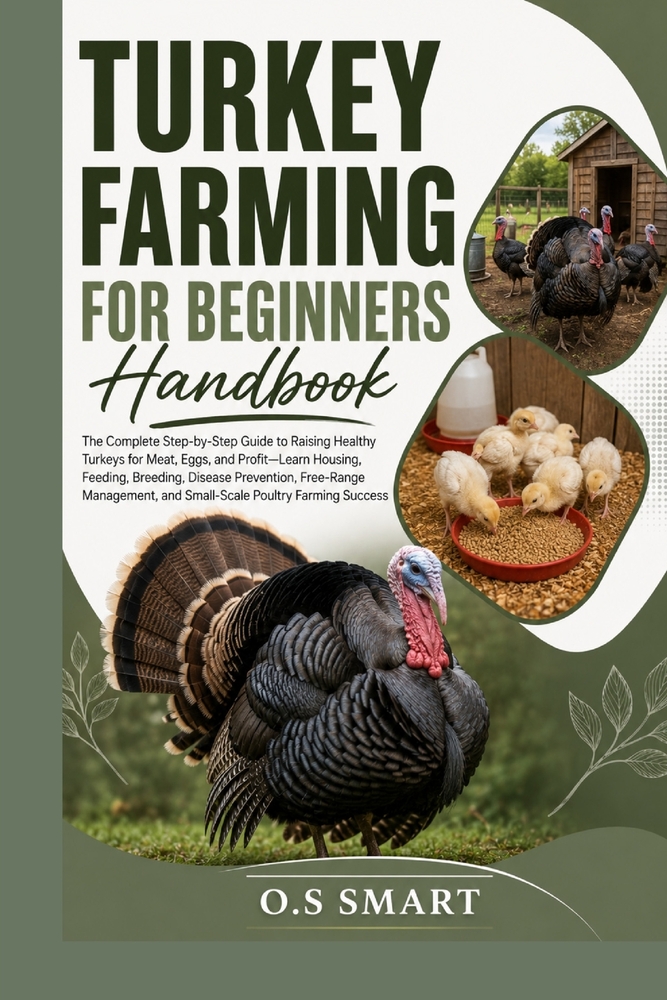 Turkey Farming for Beginners: The Complete Step-by-Step Guide to Raising Healthy Turkeys for Meat, Eggs, and Profit-Learn Housing, Feeding, Breeding, cover