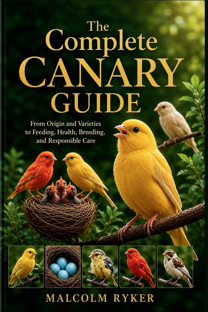 The Complete Canary Guide: From Origin and Varieties to Feeding, Health, Breeding, and Responsible Care cover