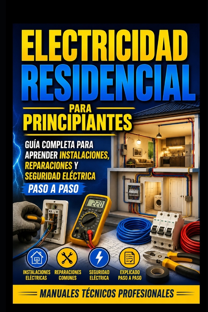 Electricidad Residencial para Principiantes: Guía Completa para Aprender Instalaciones, Reparaciones y Seguridad Eléctrica Paso a Paso: Manuales Técni cover