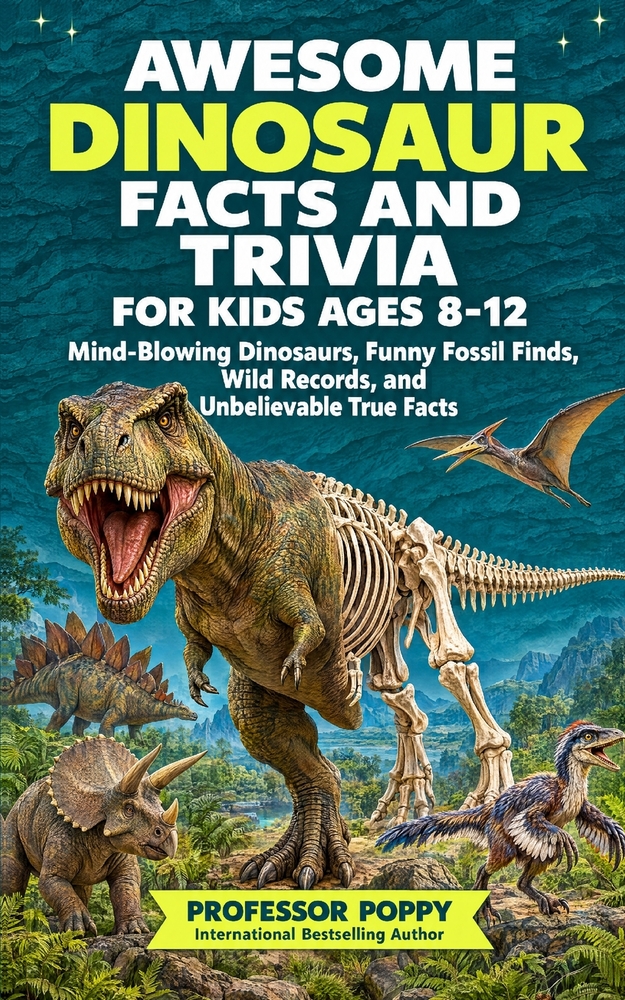 Awesome Dinosaur Facts and Trivia for Kids Ages 8-12: Mind-Blowing Dinosaurs, Funny Fossil Finds, Wild Records, and Unbelievable True Facts cover