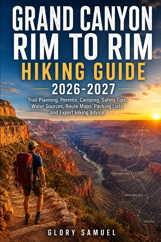 Grand Canyon Rim to Rim Hiking Guide 2026-2027: Trail Planning, Permits, Camping, Safety Tips, Water Sources, Route Maps, Packing Lists and Expert Hik cover