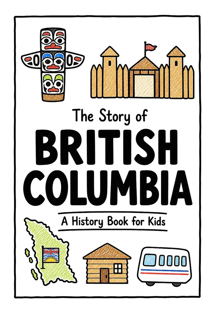 The Story of British Columbia - A History Book for Kids: A Fun, Educational, and Illustrated Journey Through British Columbia History for Children and cover