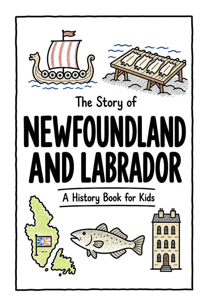 The Story of Newfoundland and Labrador - A History Book for Kids: A Fun, Educational, and Illustrated Journey Through Newfoundland and Labrador Histor cover
