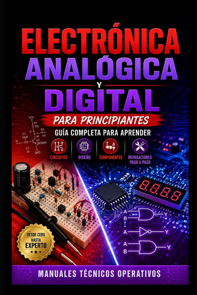 Electrónica Analógica y Digital para Principiantes: Guía Completa para Aprender Circuitos, Diseño, Componentes y Reparaciones Paso a Paso cover
