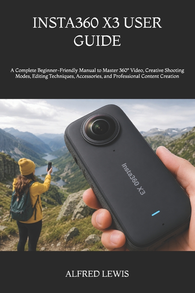 Insta360 X3 User Guide: A Complete Beginner-Friendly Manual to Master 360° Video, Creative Shooting Modes, Editing Techniques, Accessories, and Profes cover