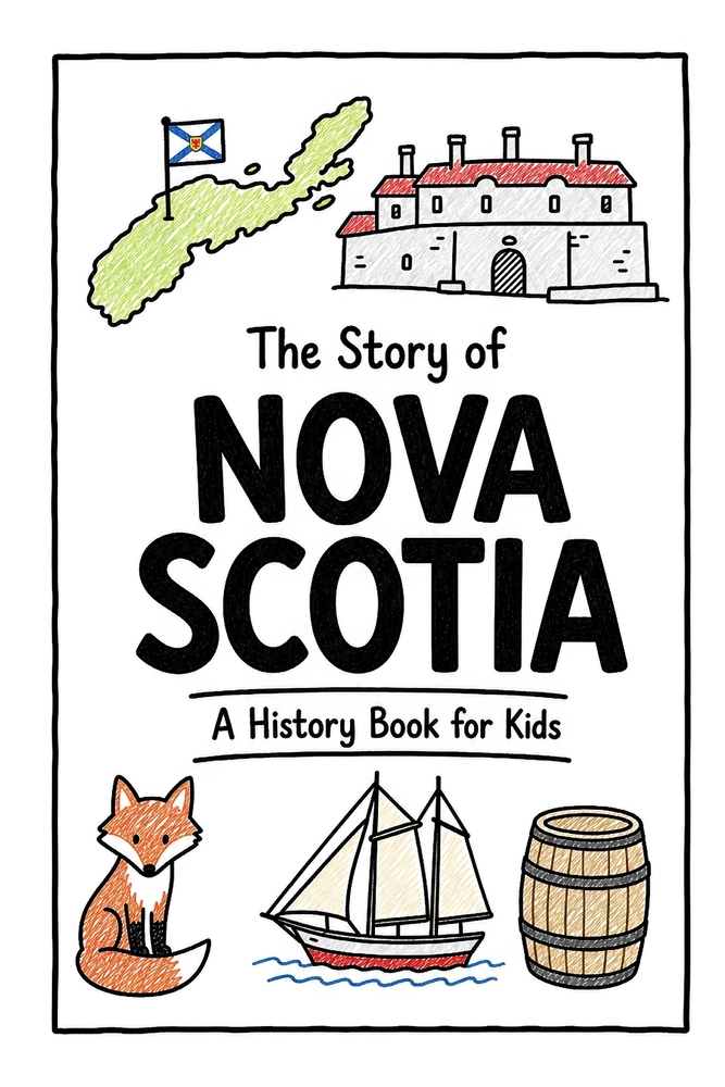 The Story of Nova Scotia - A History Book for Kids: A Fun, Educational, and Illustrated Journey Through Nova Scotia History for Children and Curious M cover
