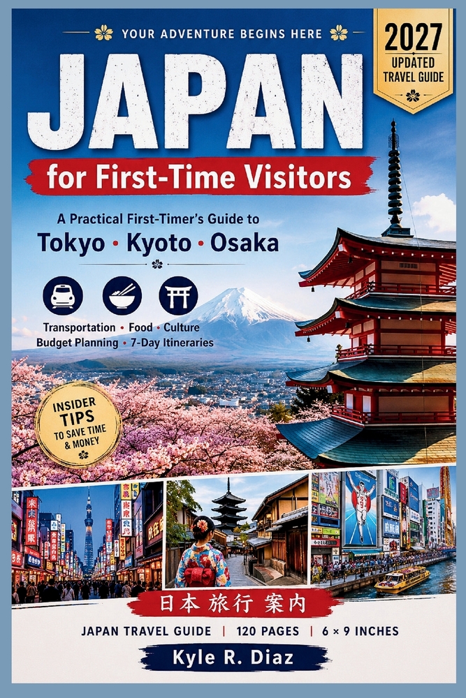 Japan for First-Time Visitors 2027: A Practical First-Timer's Guide to Tokyo - Kyoto - Osaka - Transportation - Food - Culture Budget Planning - 7-Day cover