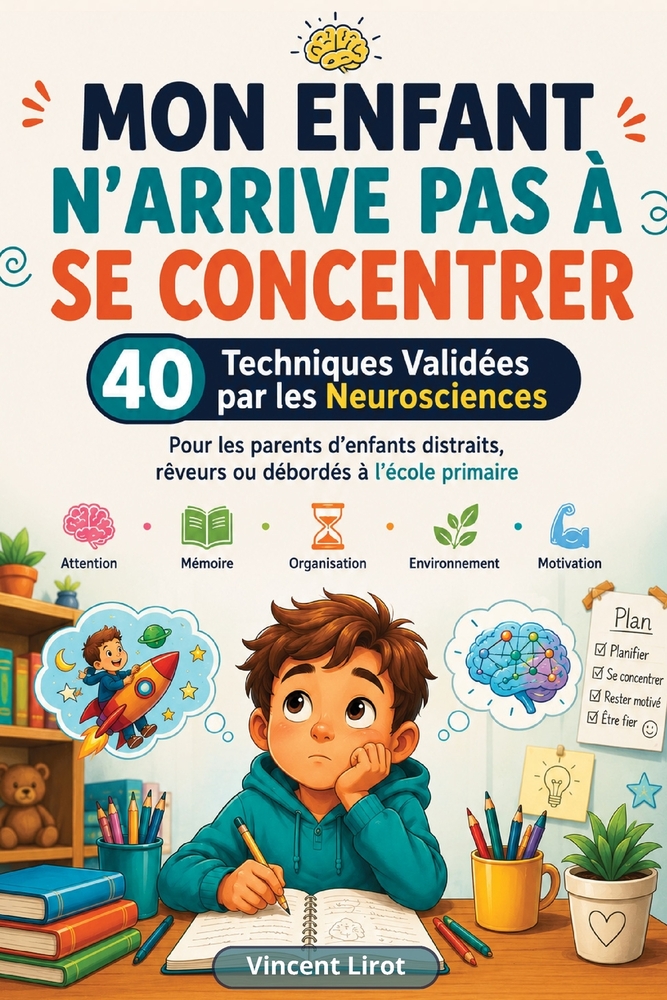 Mon Enfant n'Arrive Pas à Se Concentrer: 40 Techniques Validées par les Neurosciences - Pour les parents d'enfants distraits, rêveurs ou débordés à l' cover