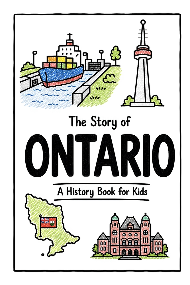 The Story of Ontario - A History Book for Kids: A Fun, Educational, and Illustrated Journey Through Ontario History for Children and Curious Minds cover