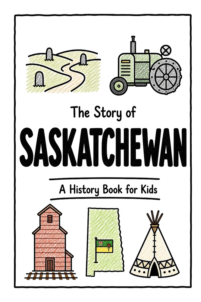 The Story of Saskatchewan - A History Book for Kids: A Fun, Educational, and Illustrated Journey Through Saskatchewan History for Children and Curious cover