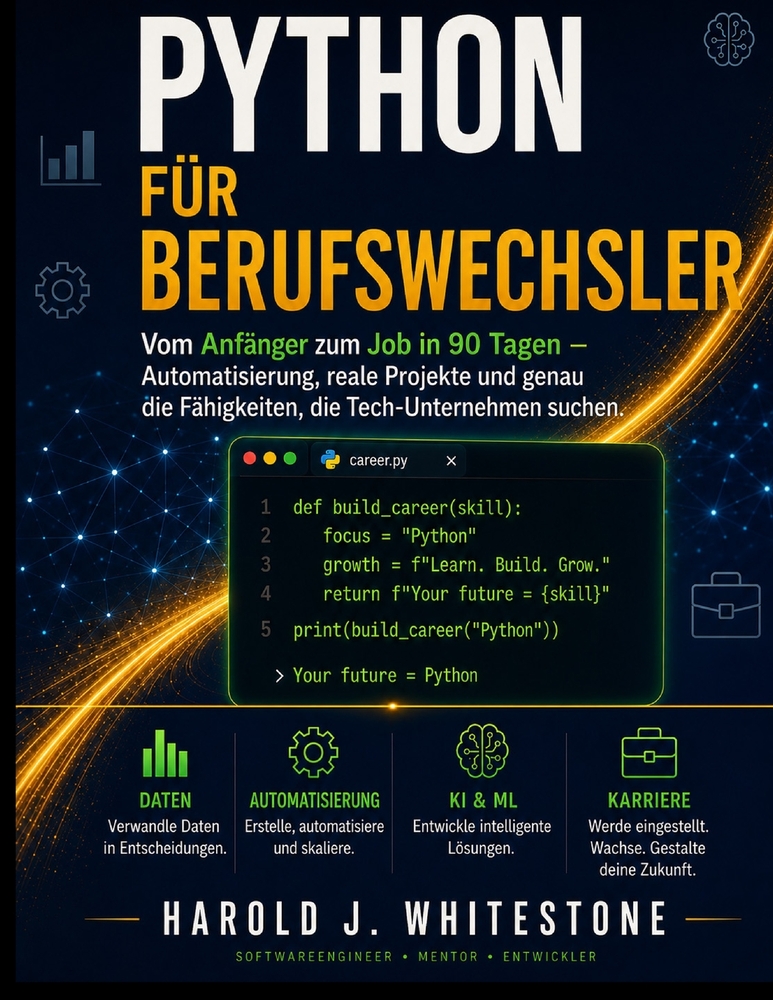 Python Für Berufswechsler: Vom Anfänger zum Job in 90 Tagen - Automatisierung, reale Projekte und genau die Fähigkeiten, die Tech-Unternehmen suchen. cover