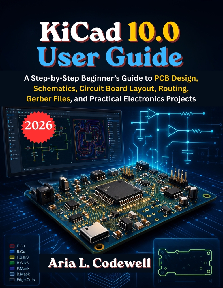 KiCad 10.0 User Guide: A Step-by-Step Beginner's Guide to PCB Design, Schematics, Circuit Board Layout, Routing, Gerber Files, and Practical Electroni cover
