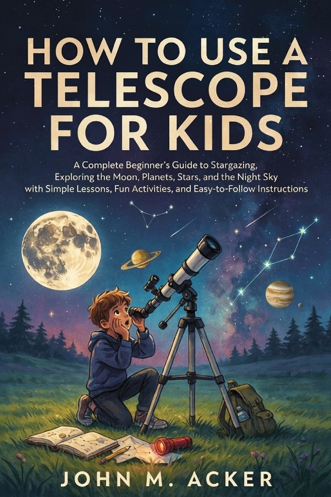 How to Use a Telescope for Kids: A Complete Beginner's Guide to Stargazing, Exploring the Moon, Planets, Stars, and the Night Sky with Simple Lessons, cover