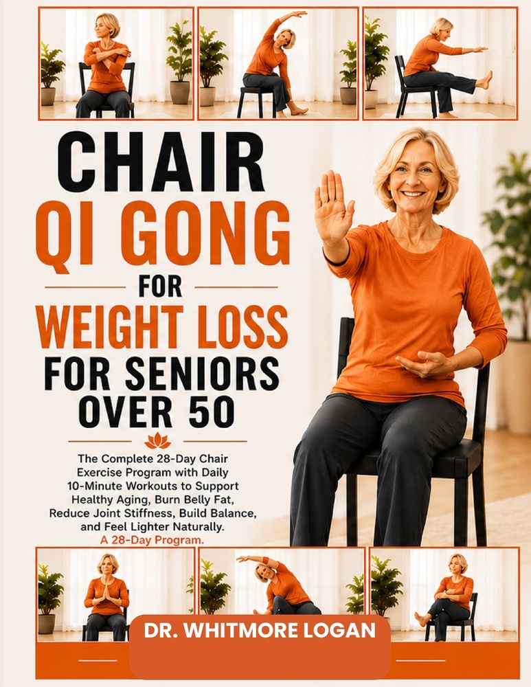 Chair Qi Gong for Weight Loss for Seniors Over 50: The Complete 28-Day Chair Exercise Program with Daily 10-Minute Workouts to Support Healthy Aging, cover