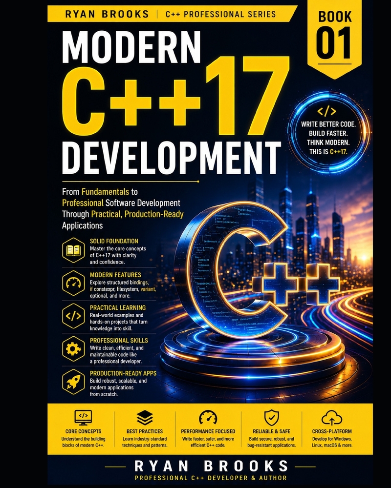 Modern C++17 Development: From Fundamentals to Professional Software Development Through Practical, Production-Ready Applications cover