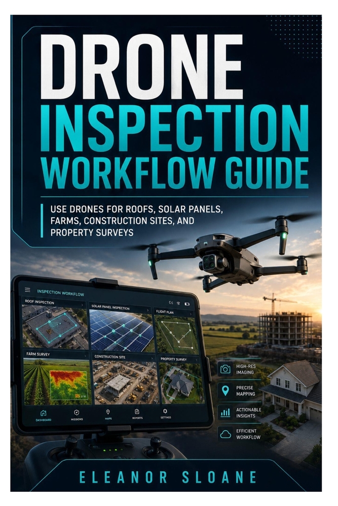 Drone Inspection Workflow Guide: Use Drones for Roofs, Solar Panels, Farms, Construction Sites, and Property Surveys cover