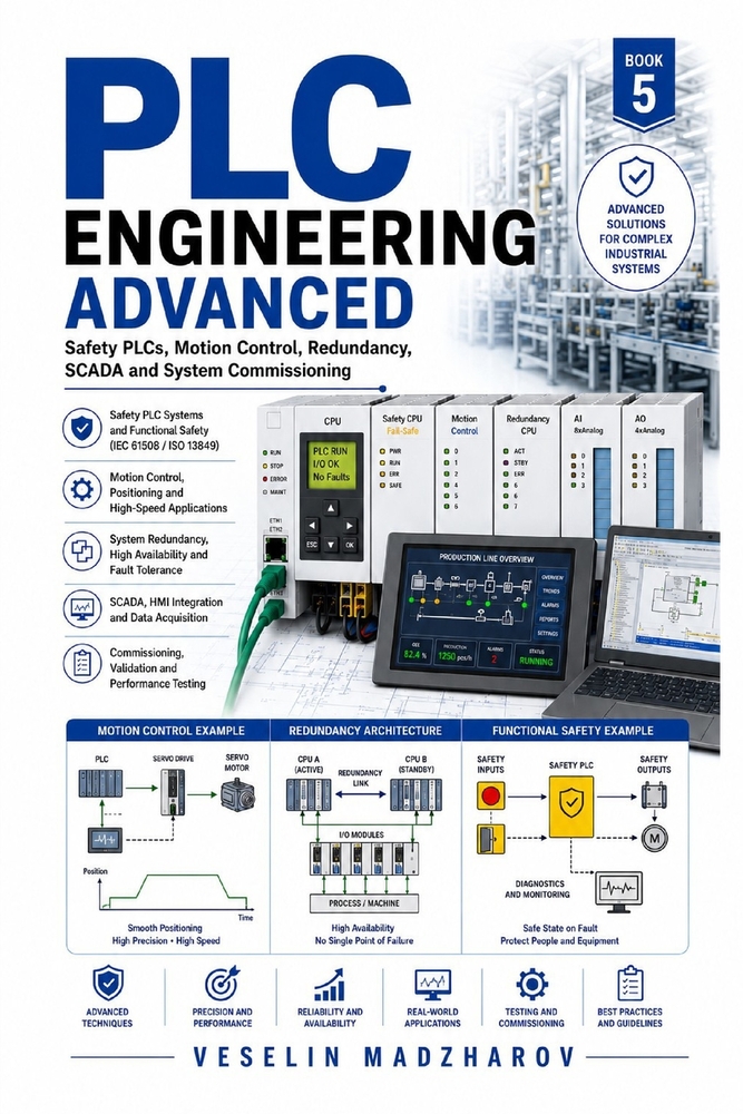 PLC Engineering Advanced: Safety PLCs, Motion Control, Redundancy, SCADA and System Commissioning cover