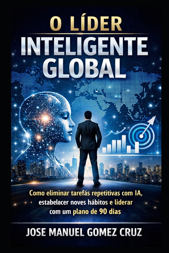 O Líder Inteligente Global: Como eliminar tarefas repetitivas com IA, estabelecer novos hábitos e liderar com um plano de 90 dias cover