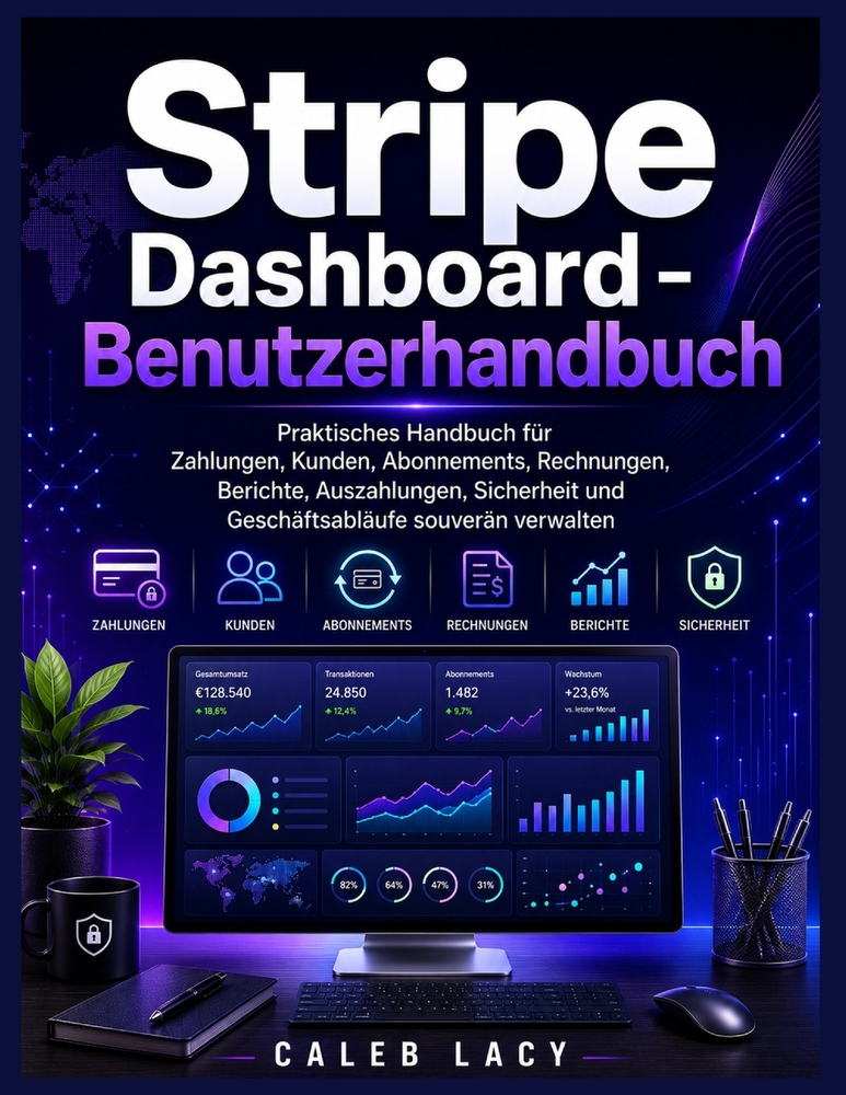 Stripe Dashboard - Benutzerhandbuch: Praktisches Handbuch fürZahlungen, Kunden, Abonnements, Rechnungen, Berichte, Auszahlungen, Sicherheit und Geschä cover