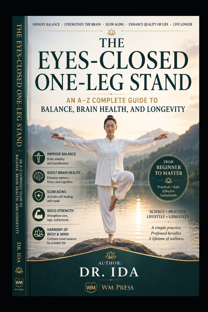 The Eyes-Closed One-Leg Stand An A-Z Complete Guide to Balance, Brain Health, and Longevity cover