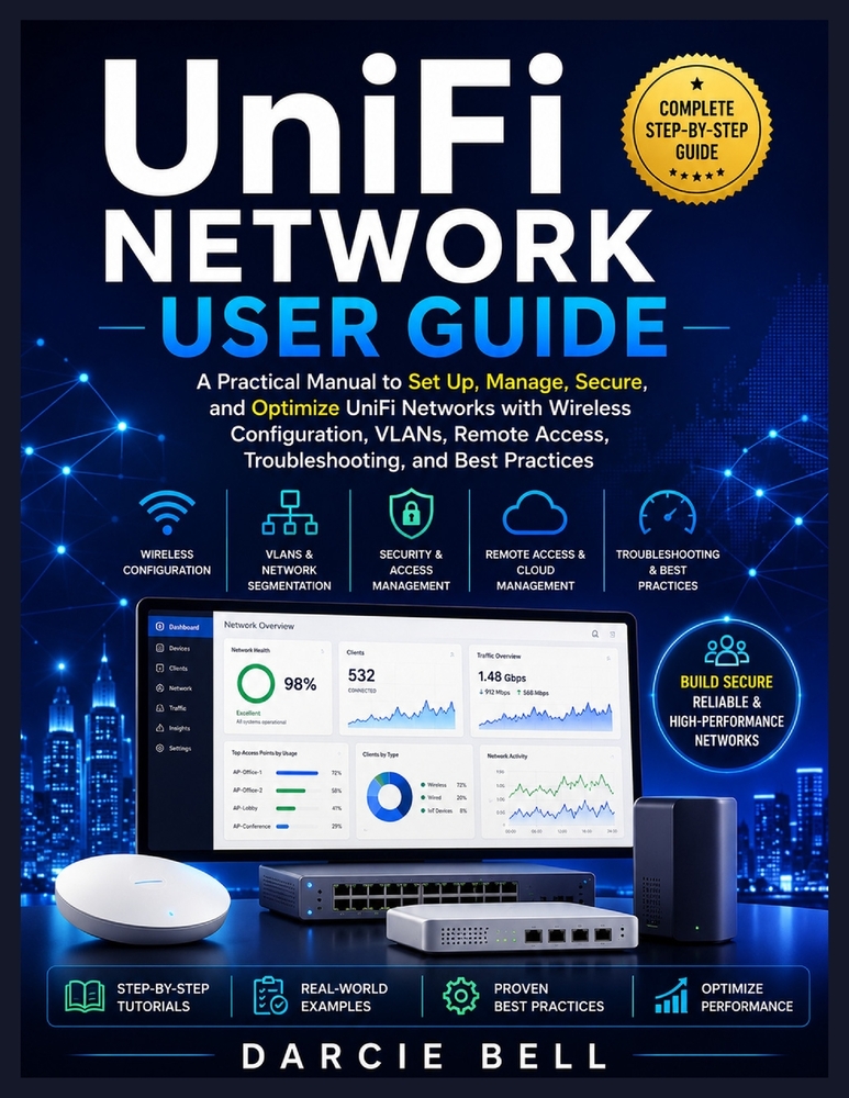 UniFi Network User Guide: A Practical Manual to Set Up, Manage, Secure, and Optimize UniFi Networks with Wireless Configuration, VLANs, Remote Access, cover