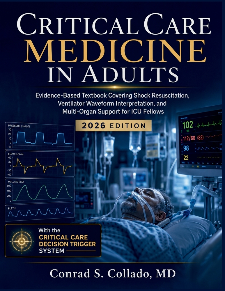 Critical Care Medicine in Adults 2026: Evidence-Based Textbook Covering Shock Resuscitation, Ventilator Waveform Interpretation, and Multi-Organ Suppo cover