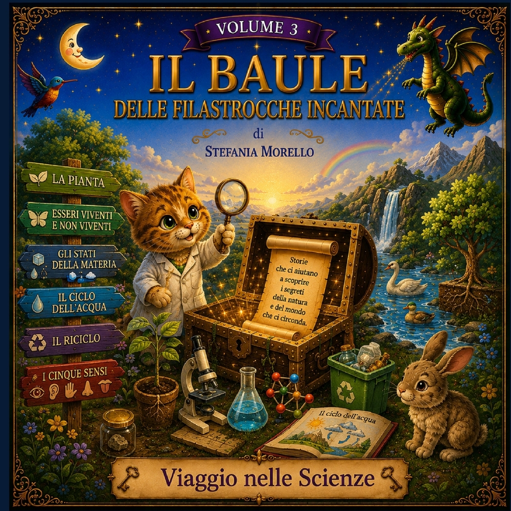 Il Baule delle Filastricche incantate - Viaggio nelle Scienze - Voume 3: Un percorso educativo tra filastrocche, attività e video animati cover