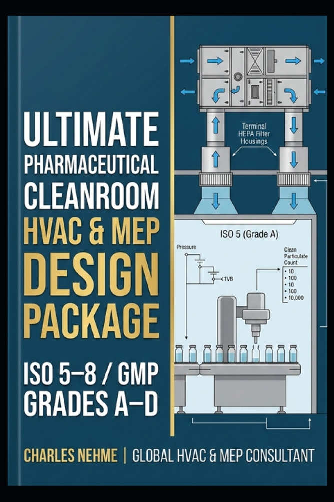 Ultimate Pharmaceutical Cleanroom HVAC & MEP Design Package (ISO 5-8 / GMP Grades A-D): The complete turnkey engineering template set, room-by-room de cover