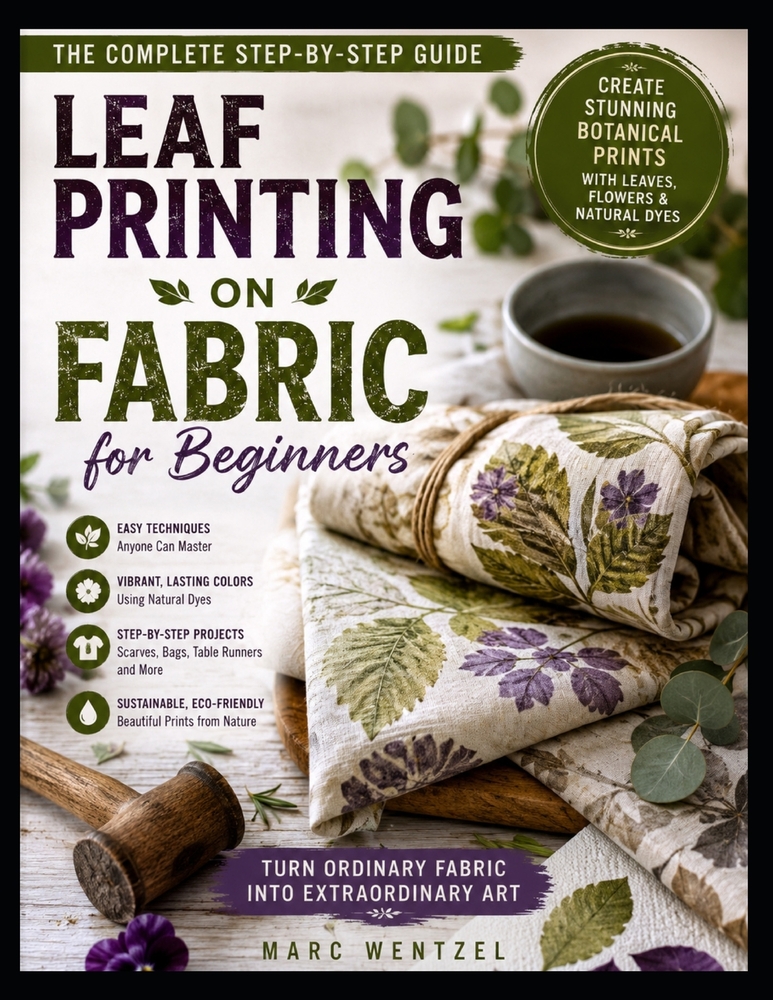 Leaf Printing on Fabric for Beginners: A Step by Step Guide to Botanical Fabric Art for Beautiful Natural Home and Wardrobe Pieces cover