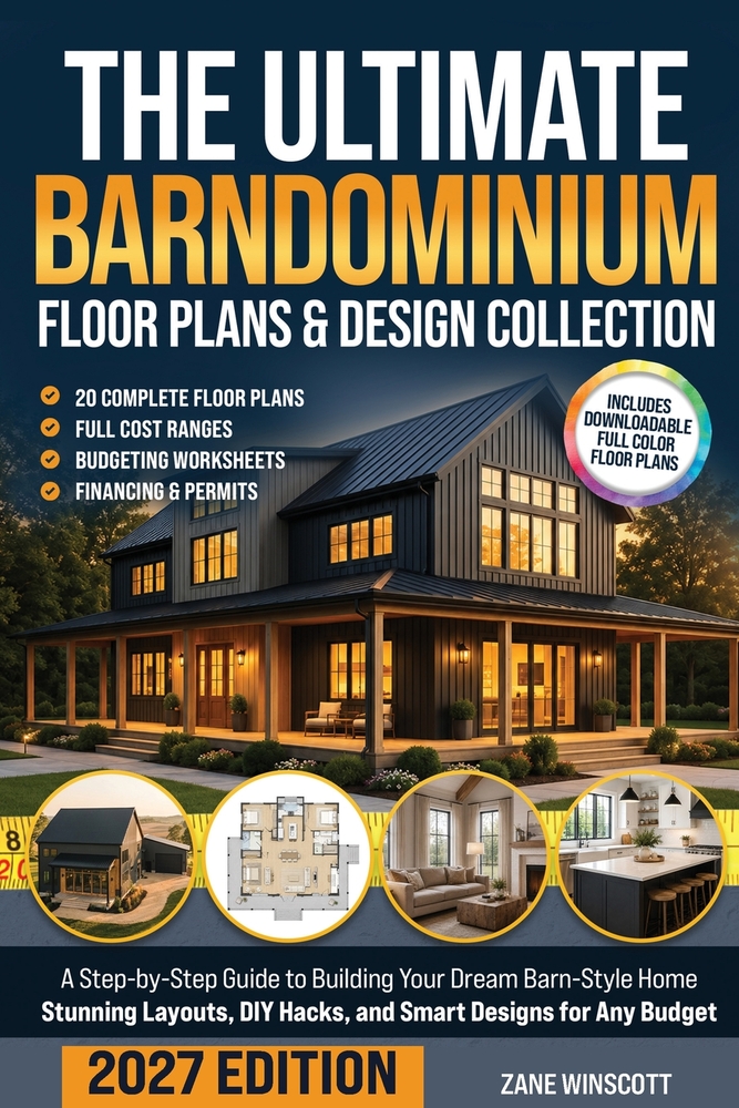 The Ultimate Barndominium Floor Plans & Design Collection: A Step-by-Step Guide to Building Your Dream Barn-Style Home Stunning Layouts, DIY Hacks, an cover