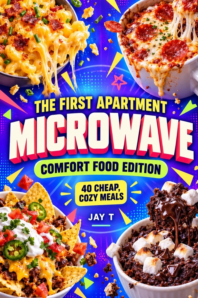 The First Apartment Microwave: Comfort Food Edition: 40 Cheap, Cozy Microwave Meals for College Students, Dorm Rooms & Beginner Cooks cover
